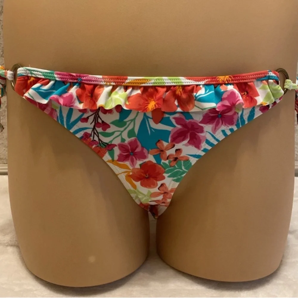 Blue and Floral Bikini Set